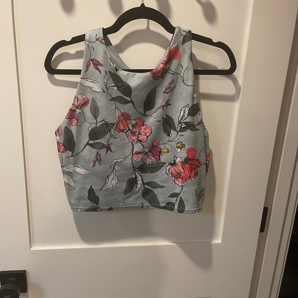 Athleta Gray Floral Tank Top